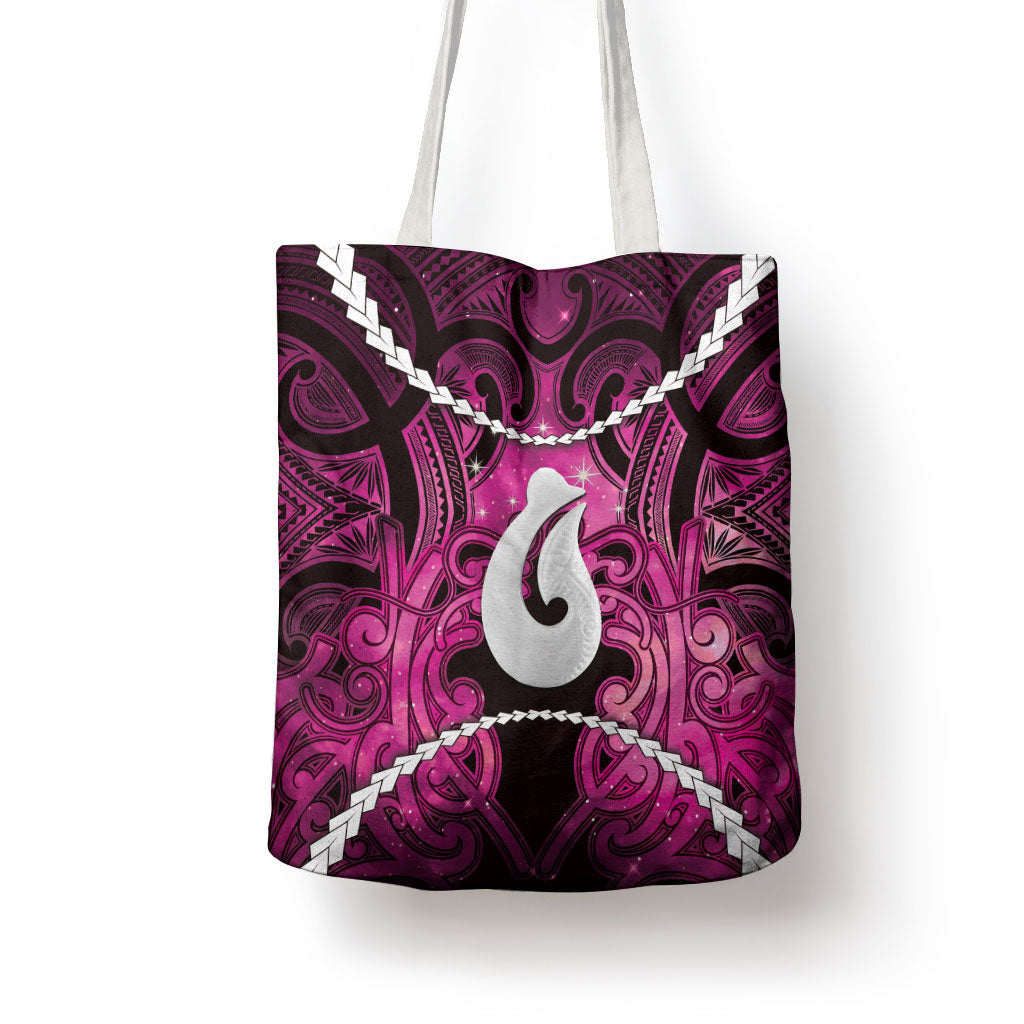 Maori Matariki Hei Matau Mawhero Tote Bag Maori Kowhaiwhai Pattern Galaxy