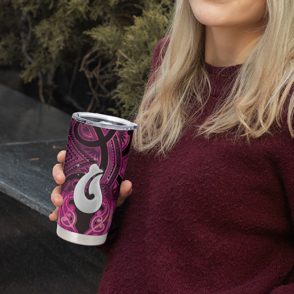 Personalised Maori Matariki Hei Matau Mawhero Tumbler Cup Maori Kowhaiwhai Pattern Galaxy
