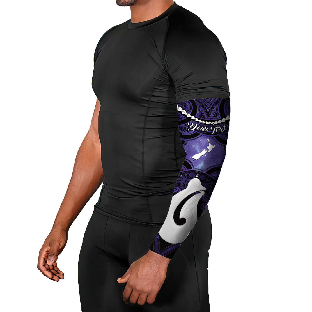 Personalised Maori Matariki Hei Matau Waiporoporo Arm Sleeves Maori Kowhaiwhai Pattern Galaxy