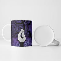Personalised Maori Matariki Hei Matau Waiporoporo Ceramic Mug Maori Kowhaiwhai Pattern Galaxy