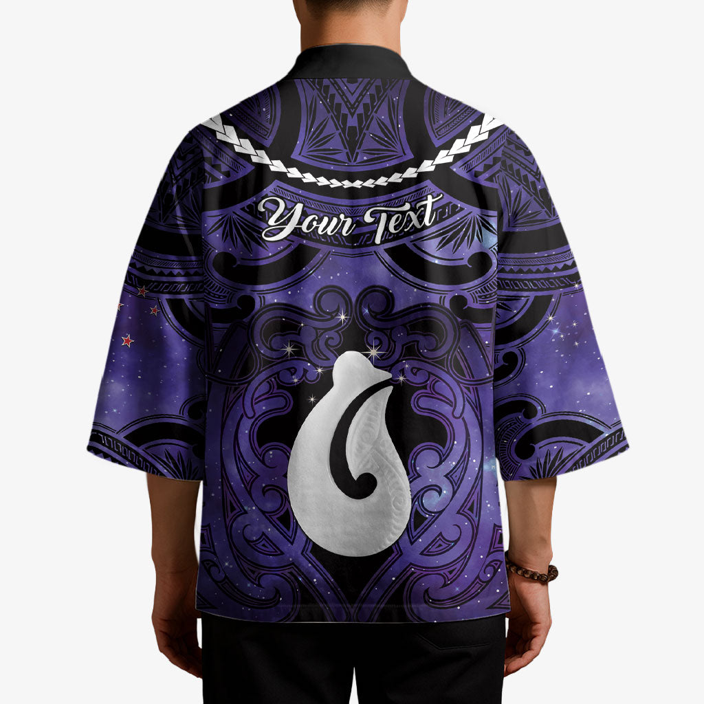 Personalised Maori Matariki Hei Matau Waiporoporo Kimono Maori Kowhaiwhai Pattern Galaxy