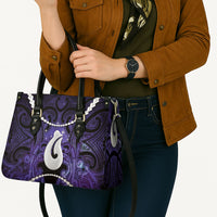 Maori Matariki Hei Matau Waiporoporo Leather Bag Maori Kowhaiwhai Pattern Galaxy