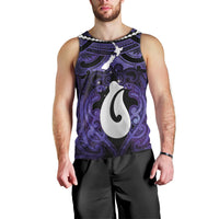 Personalised Maori Matariki Hei Matau Waiporoporo Men Tank Top Maori Kowhaiwhai Pattern Galaxy