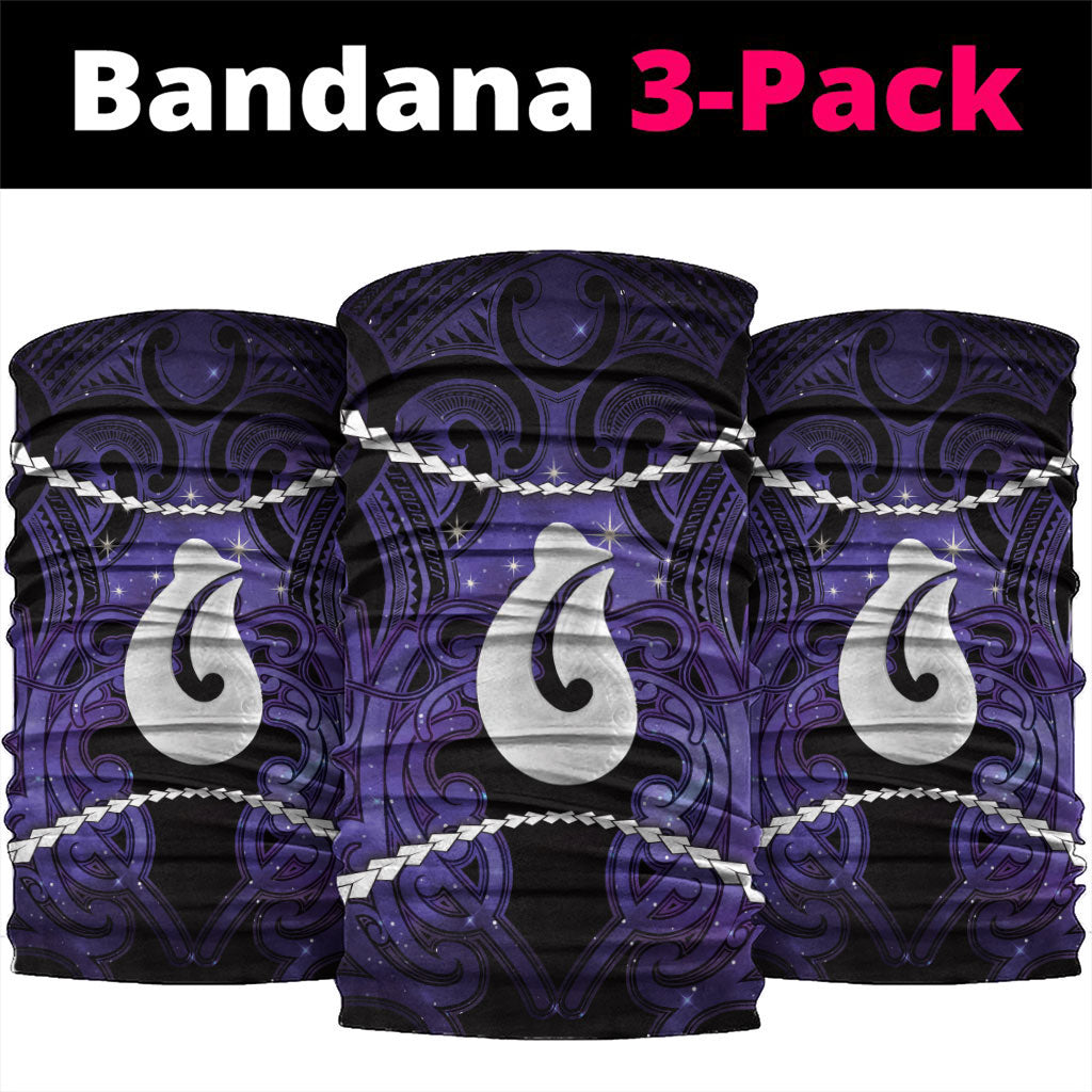 Maori Matariki Hei Matau Waiporoporo Neck Gaiter Maori Kowhaiwhai Pattern Galaxy
