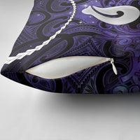 Maori Matariki Hei Matau Waiporoporo Pillow Cover Maori Kowhaiwhai Pattern Galaxy