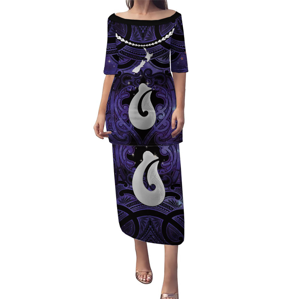 Personalised Maori Matariki Hei Matau Waiporoporo Puletasi Maori Kowhaiwhai Pattern Galaxy