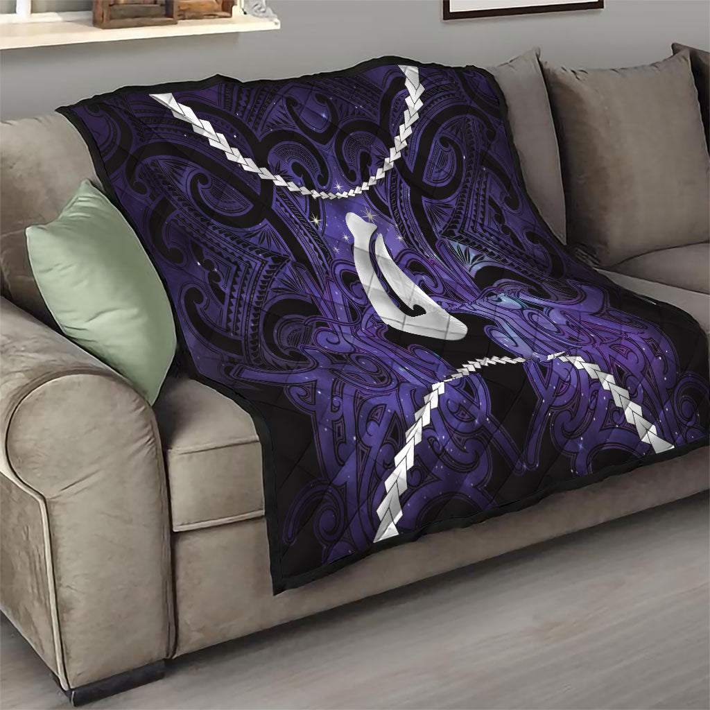 Maori Matariki Hei Matau Waiporoporo Quilt Maori Kowhaiwhai Pattern Galaxy