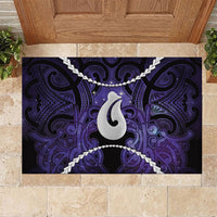 Maori Matariki Hei Matau Waiporoporo Rubber Doormat Maori Kowhaiwhai Pattern Galaxy