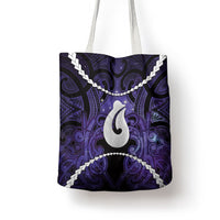 Maori Matariki Hei Matau Waiporoporo Tote Bag Maori Kowhaiwhai Pattern Galaxy