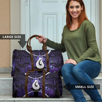 Maori Matariki Hei Matau Waiporoporo Travel Bag Maori Kowhaiwhai Pattern Galaxy