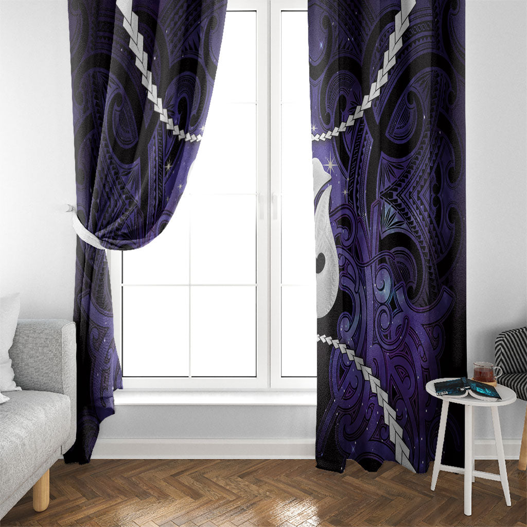 Maori Matariki Hei Matau Waiporoporo Window Curtain Maori Kowhaiwhai Pattern Galaxy