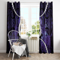 Maori Matariki Hei Matau Waiporoporo Window Curtain Maori Kowhaiwhai Pattern Galaxy