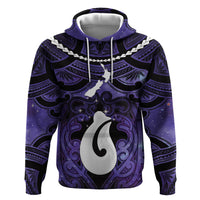 Personalised Maori Matariki Hei Matau Waiporoporo Zip Hoodie Maori Kowhaiwhai Pattern Galaxy
