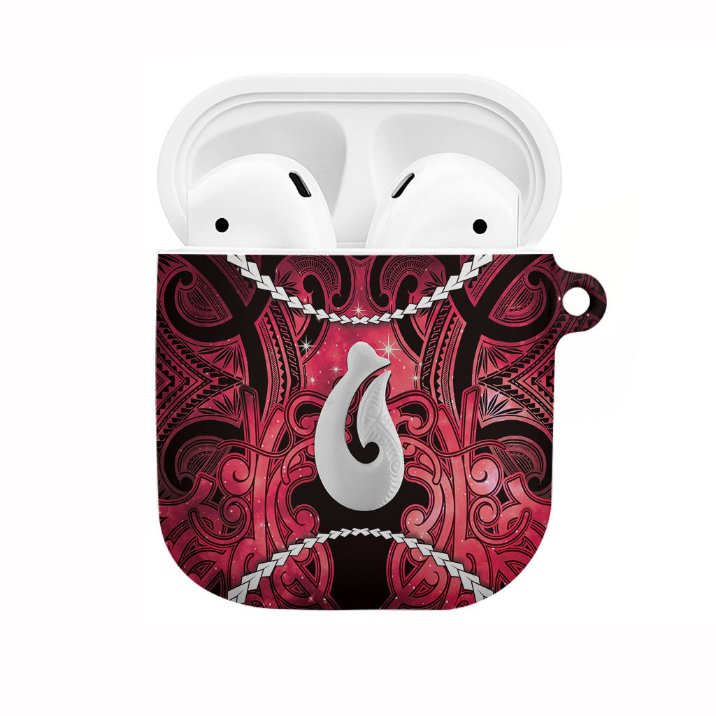 Maori Matariki Hei Matau Whero AirPods Case Maori Kowhaiwhai Pattern Galaxy