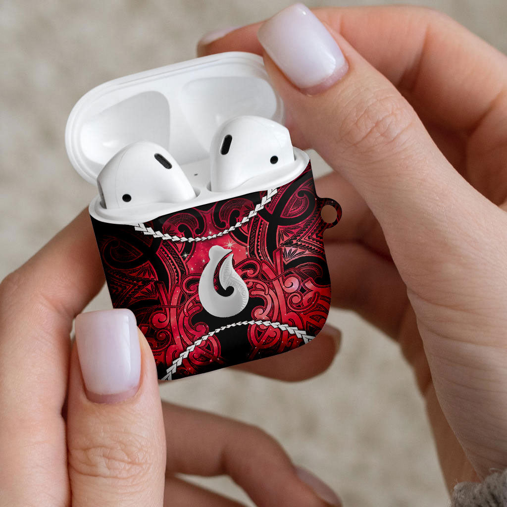 Maori Matariki Hei Matau Whero AirPods Case Maori Kowhaiwhai Pattern Galaxy