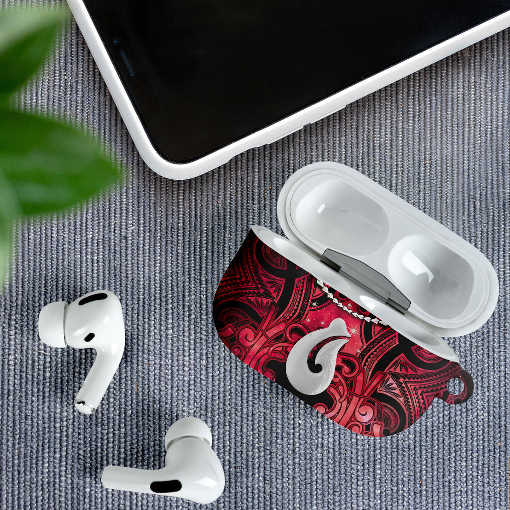 Maori Matariki Hei Matau Whero AirPods Case Maori Kowhaiwhai Pattern Galaxy