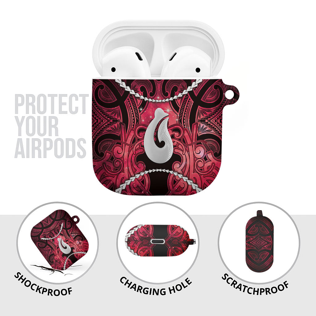 Maori Matariki Hei Matau Whero AirPods Case Maori Kowhaiwhai Pattern Galaxy
