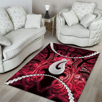 Maori Matariki Hei Matau Whero Area Rug Maori Kowhaiwhai Pattern Galaxy