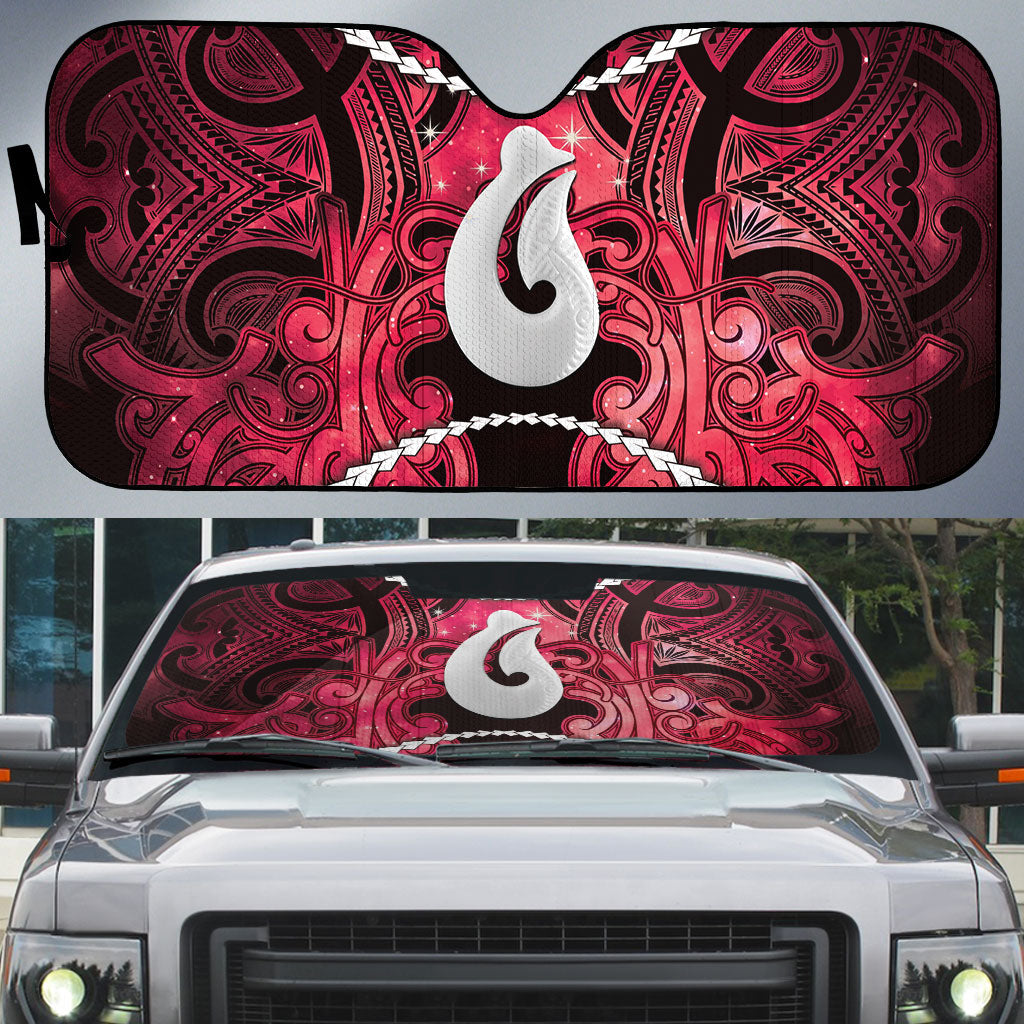 Maori Matariki Hei Matau Whero Auto Sun Shade Maori Kowhaiwhai Pattern Galaxy