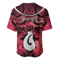 Personalised Maori Matariki Hei Matau Whero Baseball Jersey Maori Kowhaiwhai Pattern Galaxy