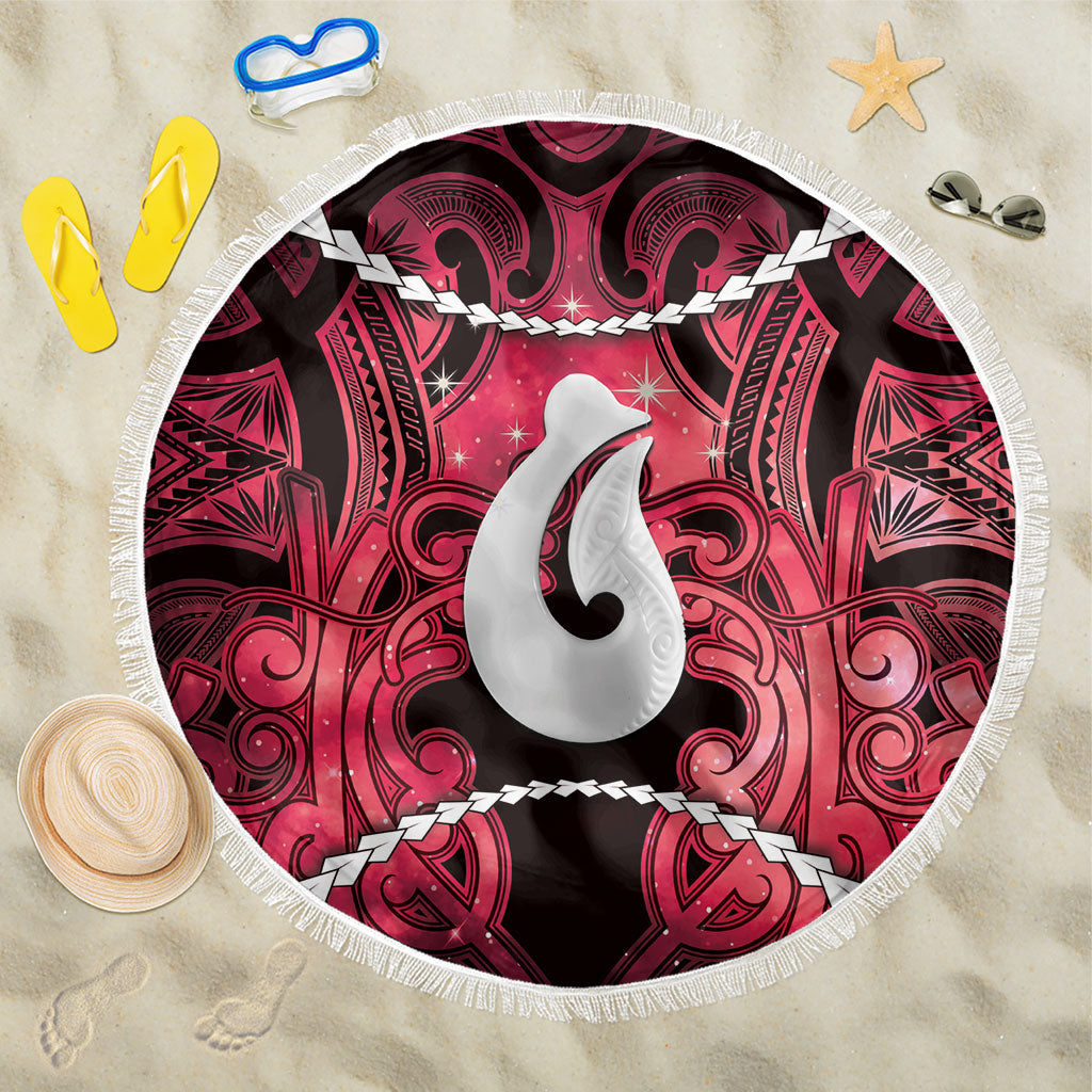 Maori Matariki Hei Matau Whero Beach Blanket Maori Kowhaiwhai Pattern Galaxy