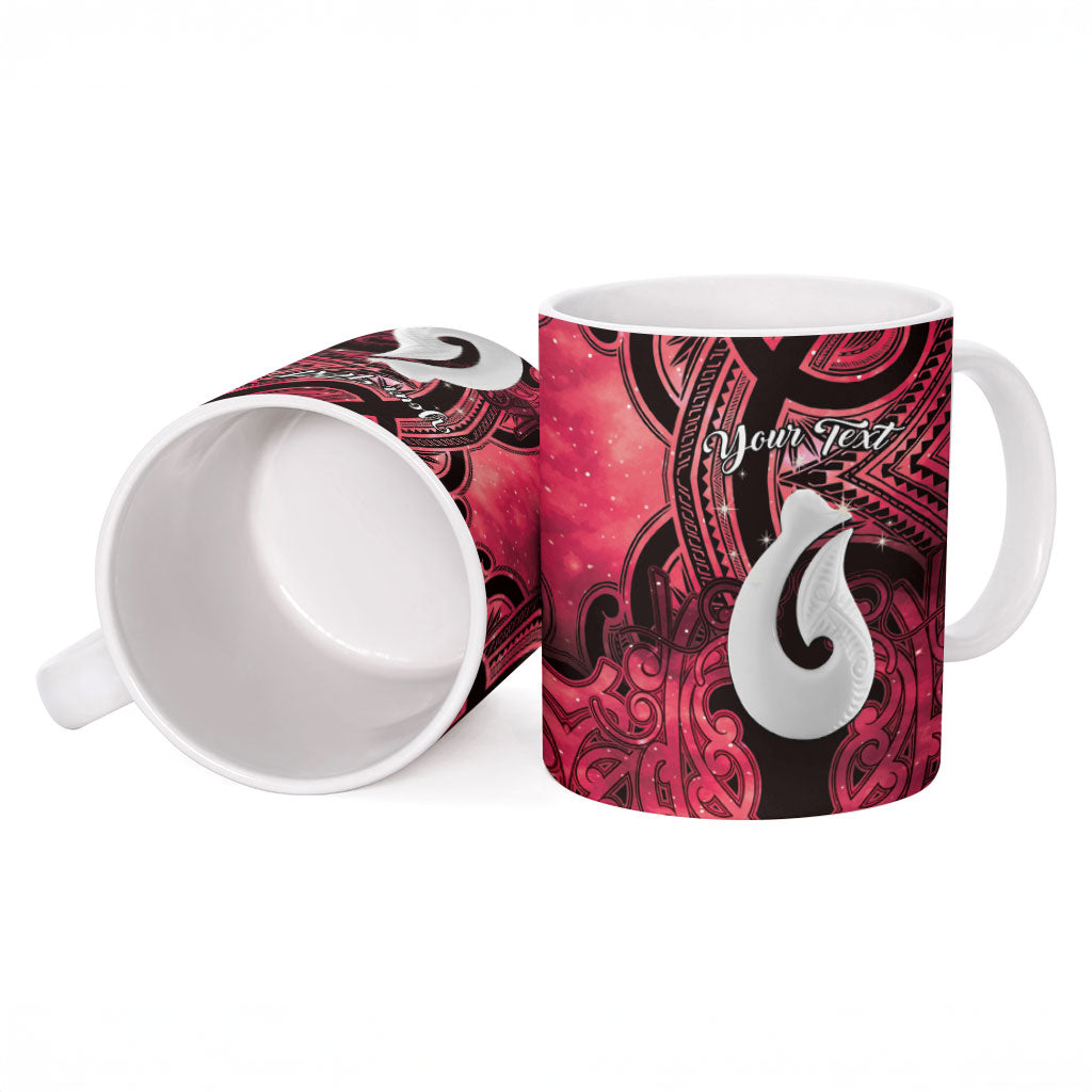 Personalised Maori Matariki Hei Matau Whero Ceramic Mug Maori Kowhaiwhai Pattern Galaxy