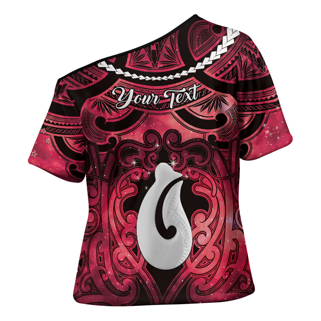 Personalised Maori Matariki Hei Matau Whero Cross Shoulder Shirt Maori Kowhaiwhai Pattern Galaxy