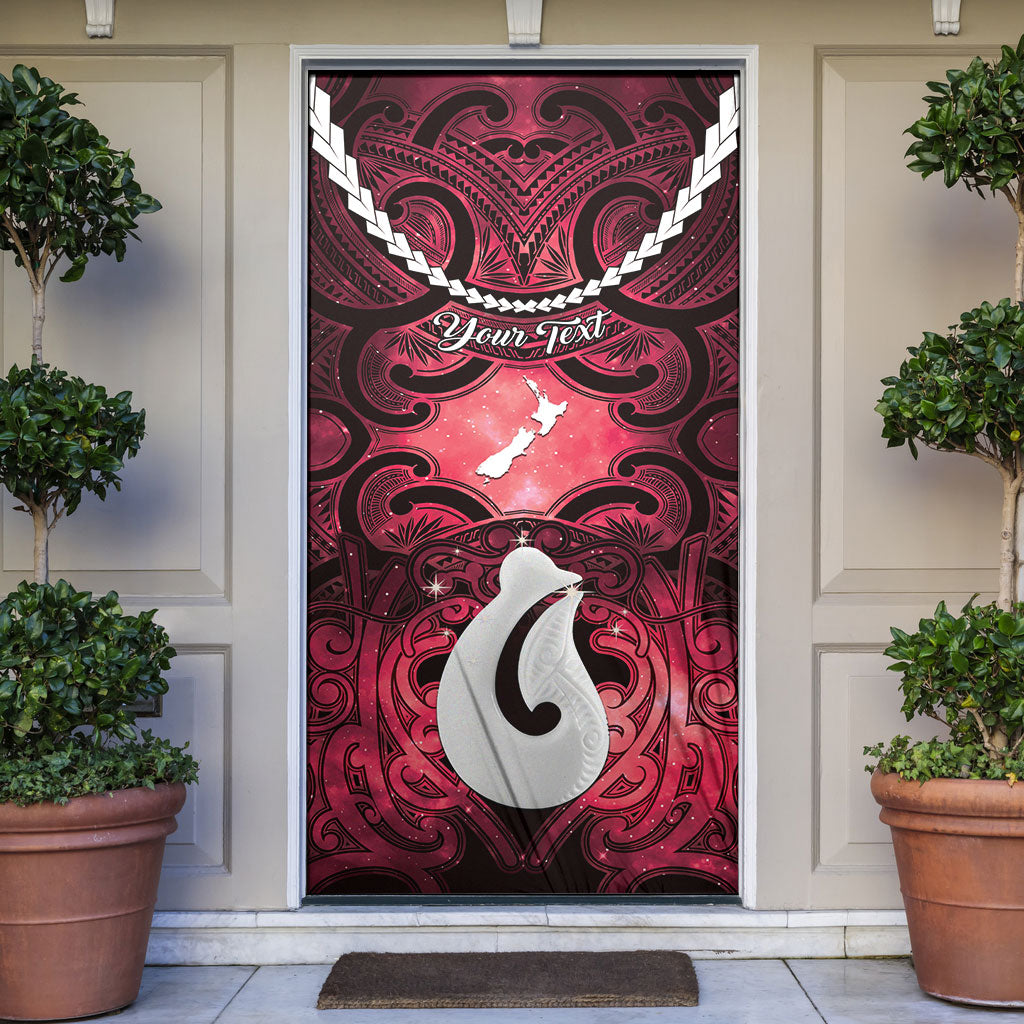 Personalised Maori Matariki Hei Matau Whero Door Cover Maori Kowhaiwhai Pattern Galaxy