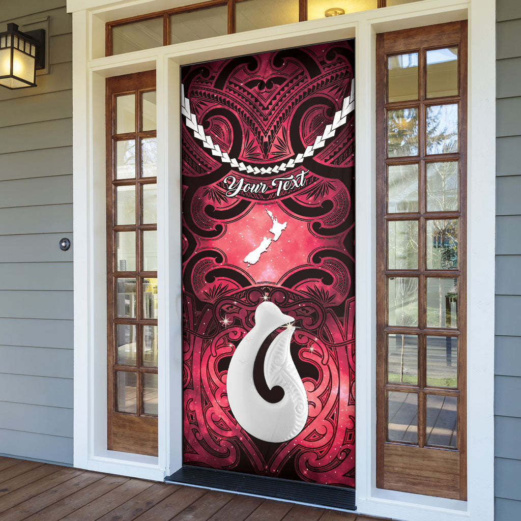 Personalised Maori Matariki Hei Matau Whero Door Cover Maori Kowhaiwhai Pattern Galaxy