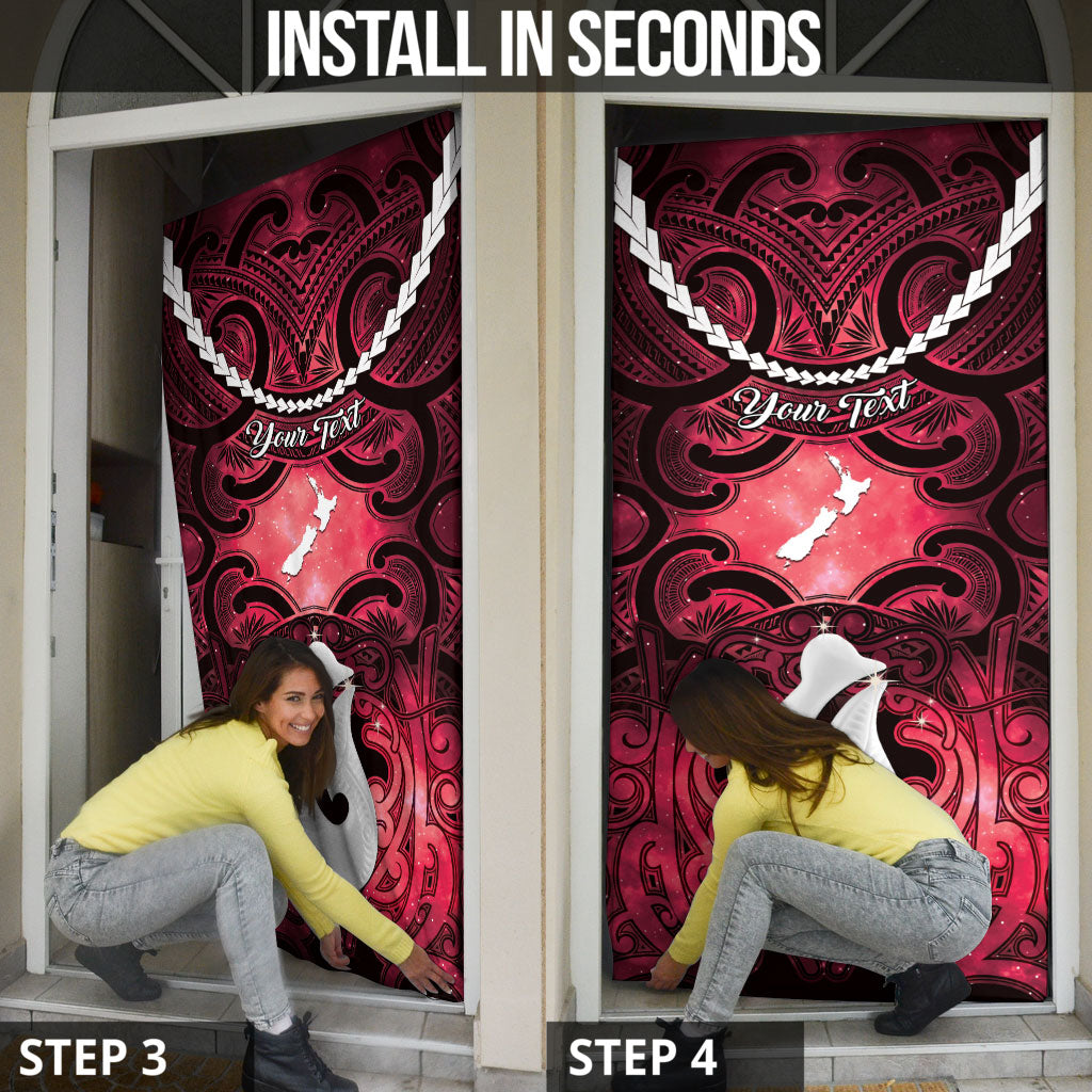 Personalised Maori Matariki Hei Matau Whero Door Cover Maori Kowhaiwhai Pattern Galaxy