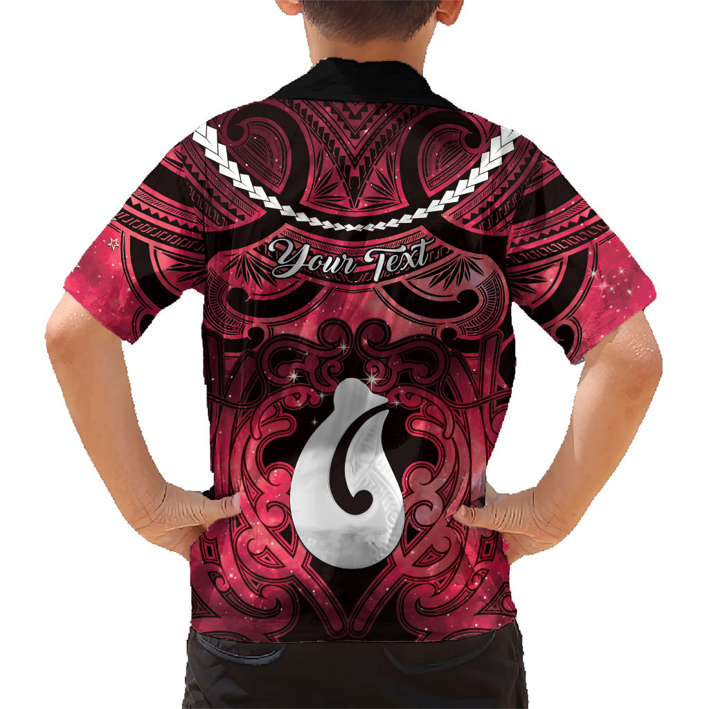 Personalised Maori Matariki Hei Matau Whero Family Matching Puletasi and Hawaiian Shirt Maori Kowhaiwhai Pattern Galaxy LT01 - Polynesian Pride