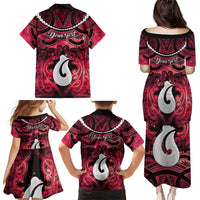 Personalised Maori Matariki Hei Matau Whero Family Matching Puletasi and Hawaiian Shirt Maori Kowhaiwhai Pattern Galaxy LT01 - Polynesian Pride
