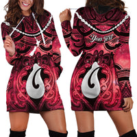 Personalised Maori Matariki Hei Matau Whero Hoodie Dress Maori Kowhaiwhai Pattern Galaxy