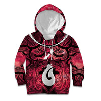 Personalised Maori Matariki Hei Matau Whero Kid Hoodie Maori Kowhaiwhai Pattern Galaxy