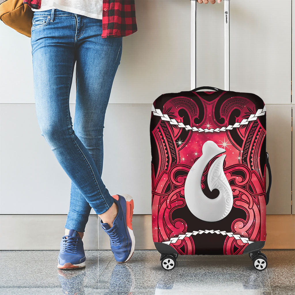 Maori Matariki Hei Matau Whero Luggage Cover Maori Kowhaiwhai Pattern Galaxy