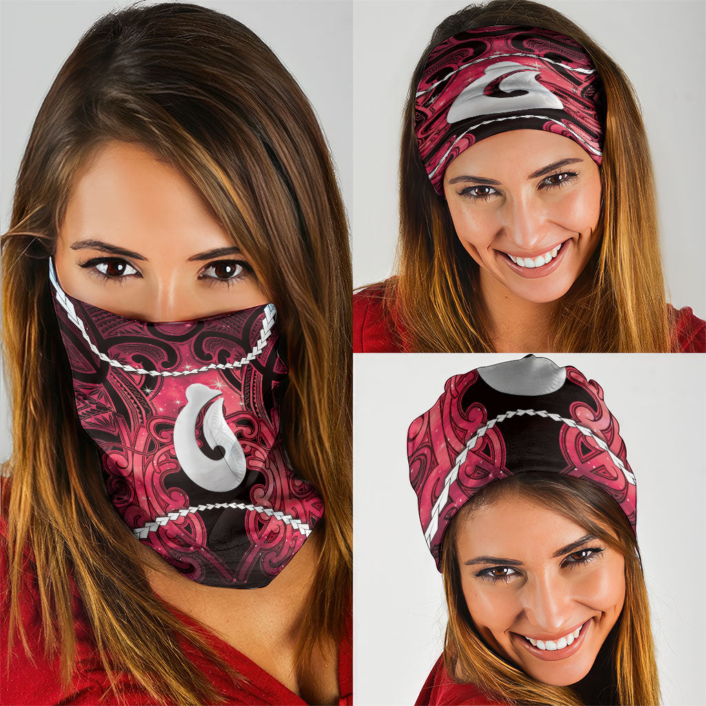 Maori Matariki Hei Matau Whero Neck Gaiter Maori Kowhaiwhai Pattern Galaxy