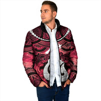 Personalised Maori Matariki Hei Matau Whero Padded Jacket Maori Kowhaiwhai Pattern Galaxy