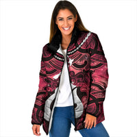 Personalised Maori Matariki Hei Matau Whero Padded Jacket Maori Kowhaiwhai Pattern Galaxy