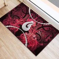 Maori Matariki Hei Matau Whero Rubber Doormat Maori Kowhaiwhai Pattern Galaxy