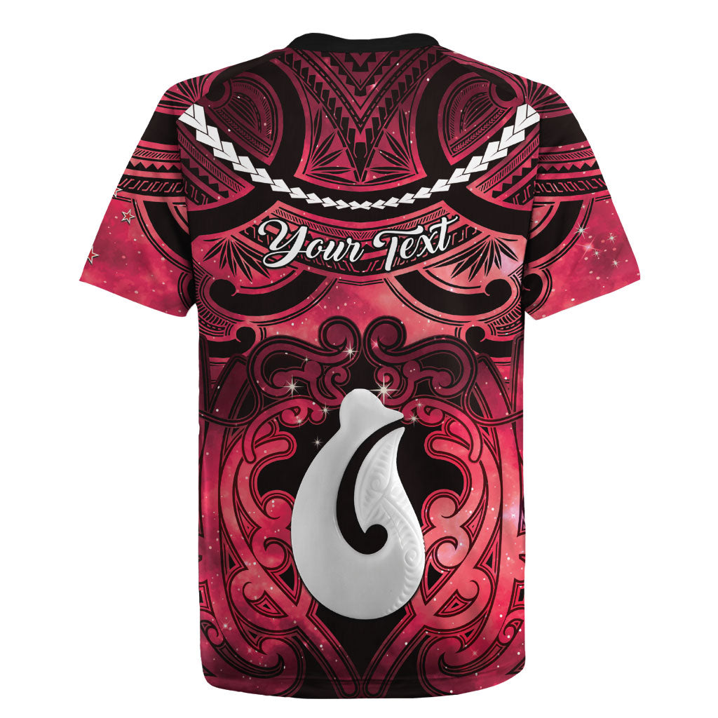 Personalised Maori Matariki Hei Matau Whero Rugby Jersey Maori Kowhaiwhai Pattern Galaxy