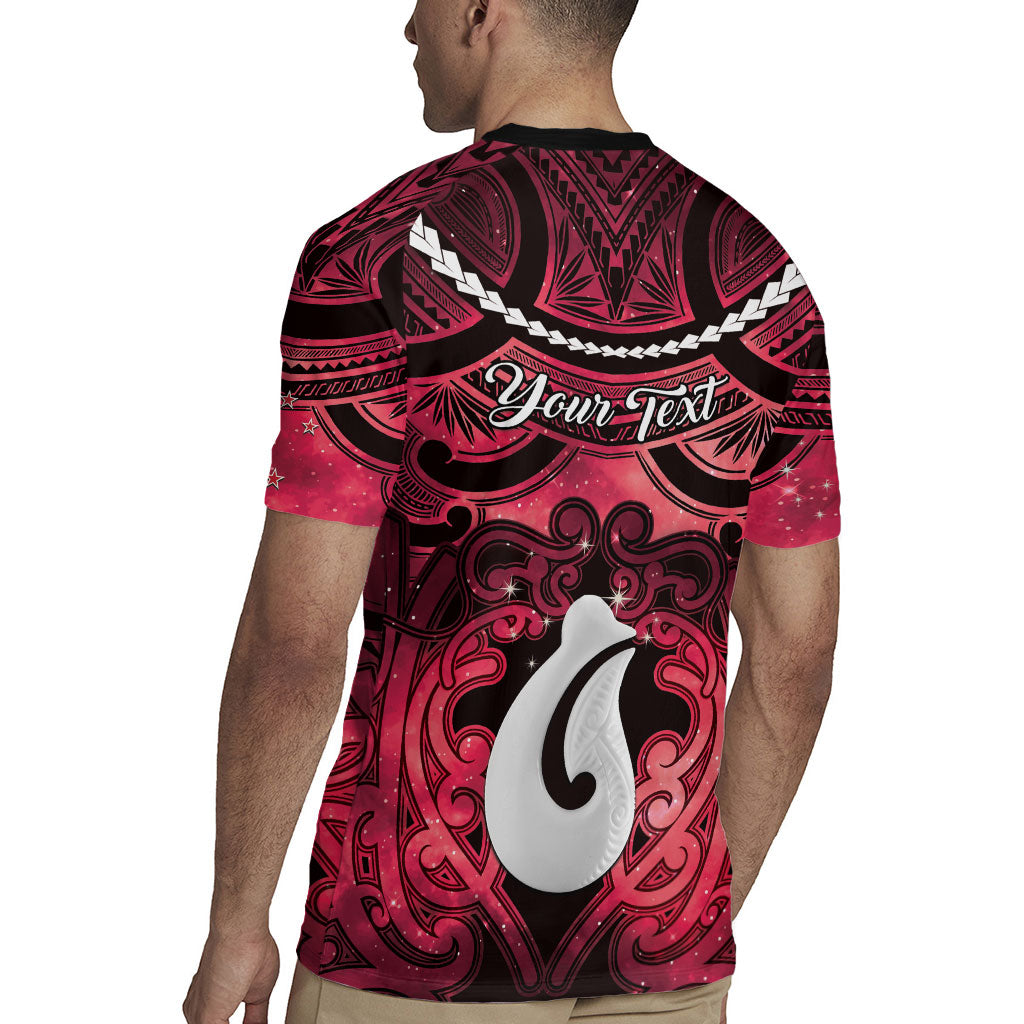 Personalised Maori Matariki Hei Matau Whero Rugby Jersey Maori Kowhaiwhai Pattern Galaxy