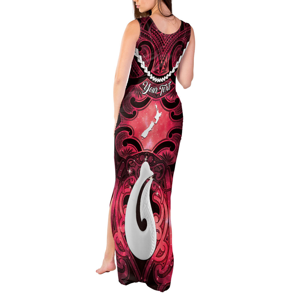 Personalised Maori Matariki Hei Matau Whero Tank Maxi Dress Maori Kowhaiwhai Pattern Galaxy LT01 - Polynesian Pride