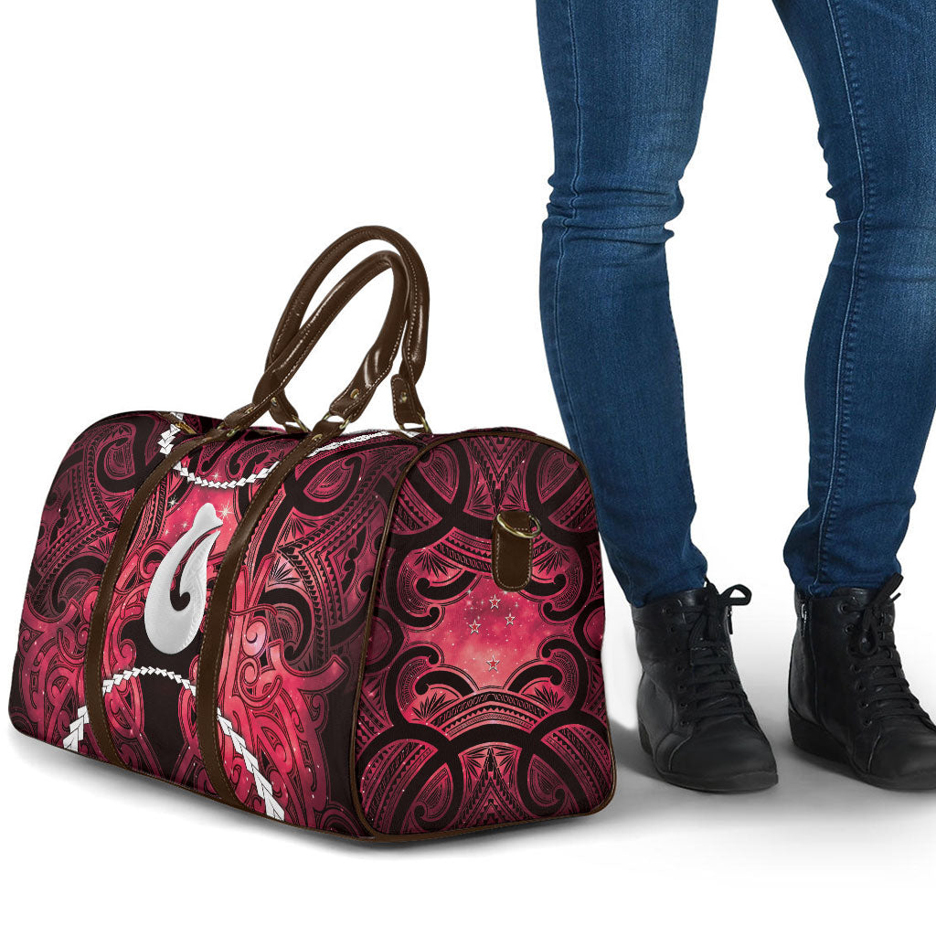 Maori Matariki Hei Matau Whero Travel Bag Maori Kowhaiwhai Pattern Galaxy