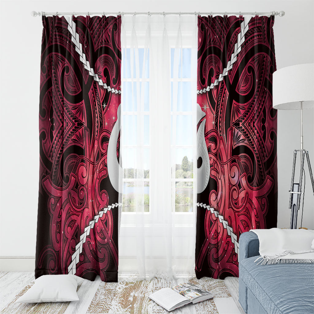Maori Matariki Hei Matau Whero Window Curtain Maori Kowhaiwhai Pattern Galaxy