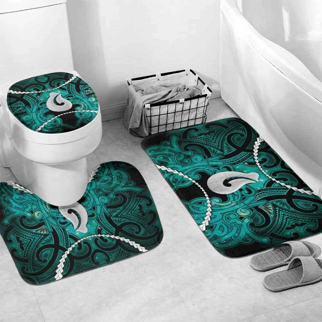 Maori Matariki Hei Matau Turquoise Bathroom Set Maori Kowhaiwhai Pattern Galaxy