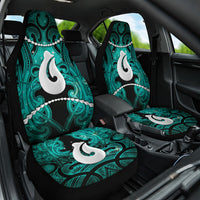 Maori Matariki Hei Matau Turquoise Car Seat Cover Maori Kowhaiwhai Pattern Galaxy