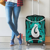 Maori Matariki Hei Matau Turquoise Luggage Cover Maori Kowhaiwhai Pattern Galaxy