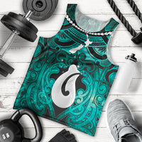 Personalised Maori Matariki Hei Matau Turquoise Men Tank Top Maori Kowhaiwhai Pattern Galaxy