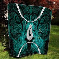 Maori Matariki Hei Matau Turquoise Quilt Maori Kowhaiwhai Pattern Galaxy