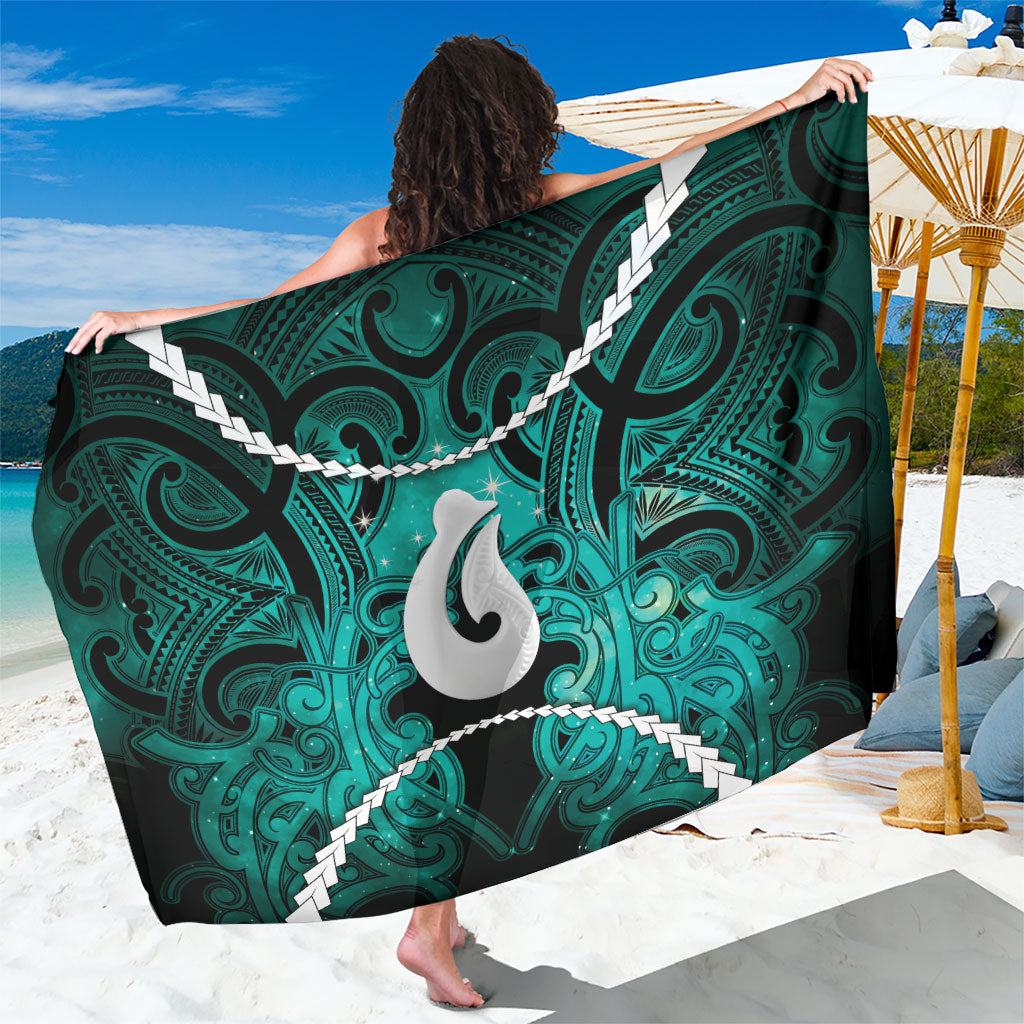 Maori Matariki Hei Matau Turquoise Sarong Maori Kowhaiwhai Pattern Galaxy